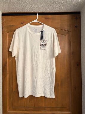 Chaser Cream Short Sleeve Tee with Small Chest Graphic